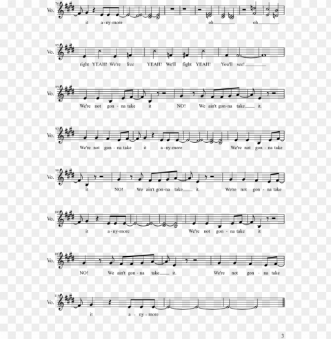 we're not gonna take it sheet music composed by twisted - stay amazed piano sheet PNG images with clear alpha layer