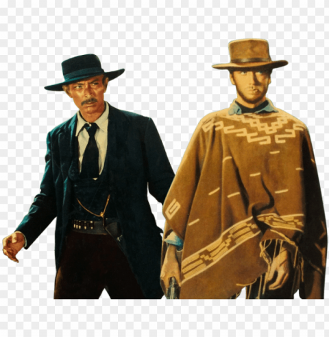 western route clint eastwood lee van cleef - few dollars more 1965 vintage movie poster reprint Transparent PNG Isolated Illustration