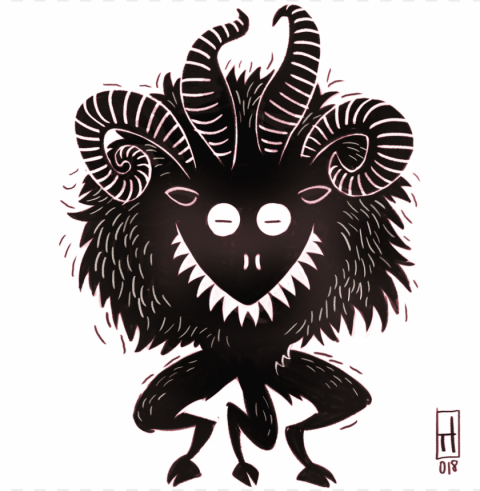 what can a scary furry devil figure like the krampus - illustratio Transparent PNG Isolated Item with Detail