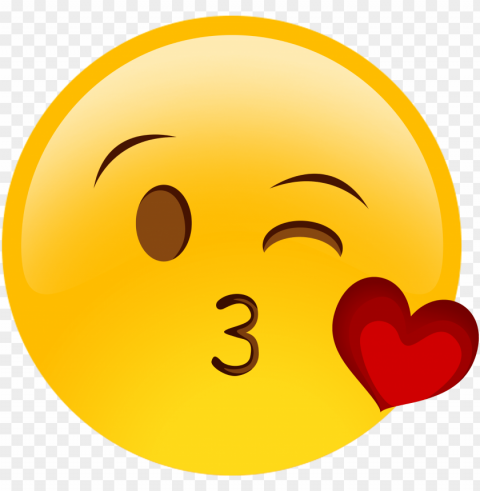 what emoji are you - smiley love kiss PNG with isolated background