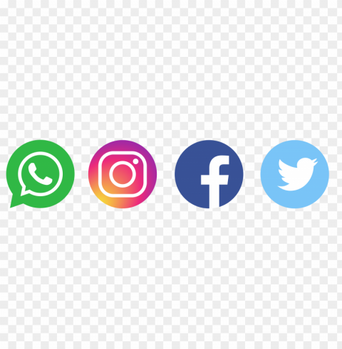 whatsapp logo twitter logo facebook logo instagram logo PNG Object Isolated with Transparency