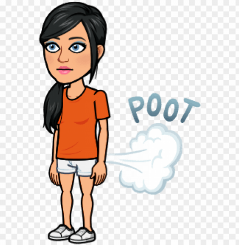 When Bitmoji Has A Fart Moji - Bitmoji Girl Fart Isolated Graphic Element In HighResolution PNG