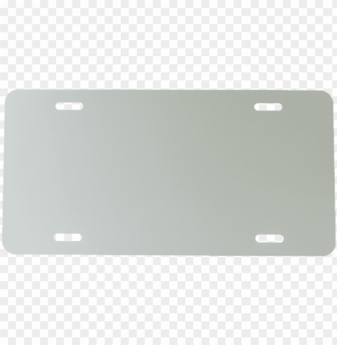 white 6 x 12 - blank chrome license plate frame Transparent Background Isolated PNG Art