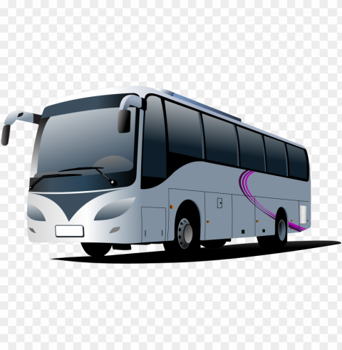 white cartoon illustration bus PNG cutout