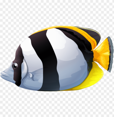 white chaetodon butterfly fish clipart - butterfly fish clip art PNG Image Isolated with High Clarity