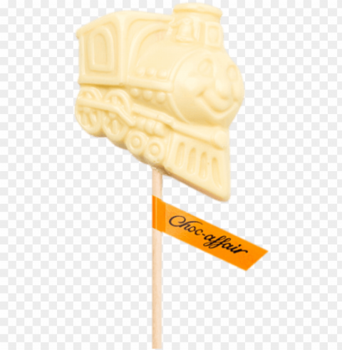 white chocolate train lolly - si Isolated Element with Clear Background PNG