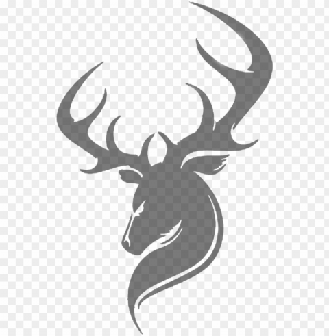 white deer silhouette download - stag logo PNG without watermark free