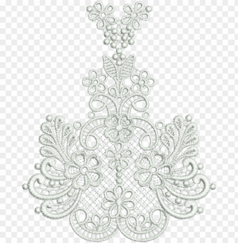 white embroidery border PNG for digital art