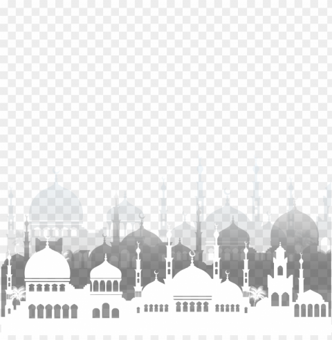 white islamic mosque silhouette ramadan icon PNG clip art transparent background