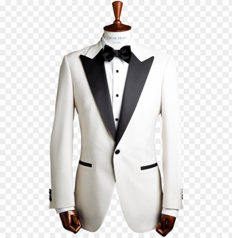 white jacquard dinner jacket - oscar suit white PNG photo with transparency