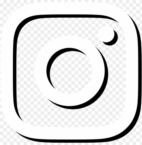 white logo instagram black and white icon Transparent PNG graphics library