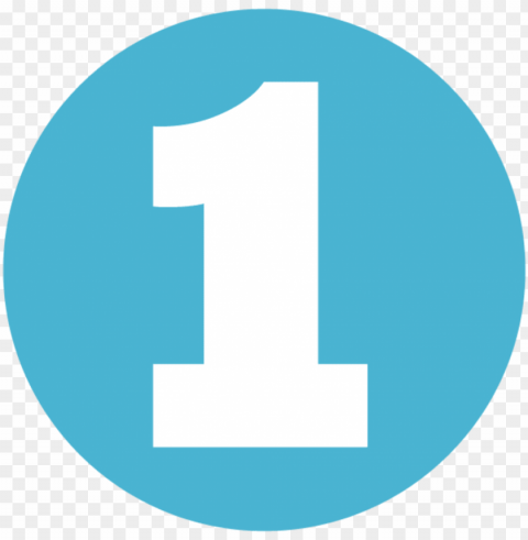 white number 1 in blue circle Transparent background PNG images selection