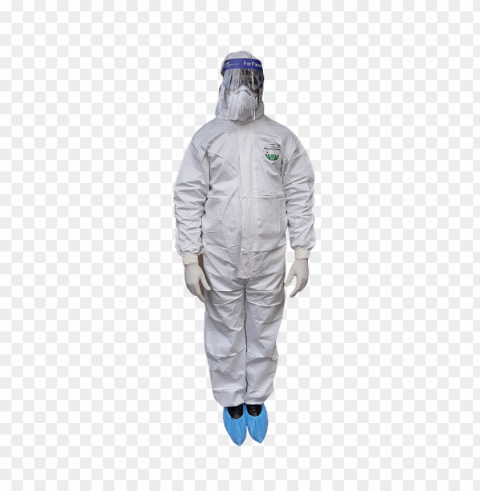 white protection suit against bacteria and viruses PNG with no cost