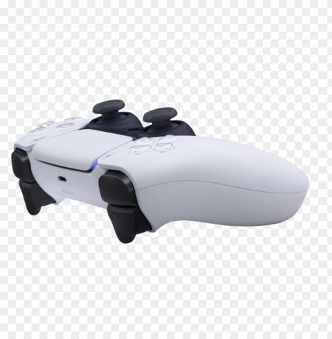 white ps5 controller gaming side view PNG Isolated Illustration with Clarity