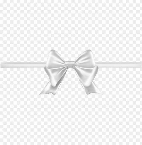 White Ribbon Bow Clipart Transparent Background Isolated PNG Figure