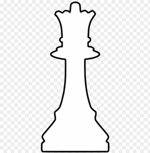 white silhouette chess piece public domain vectors - queen chess piece clipart Clean Background Isolated PNG Character