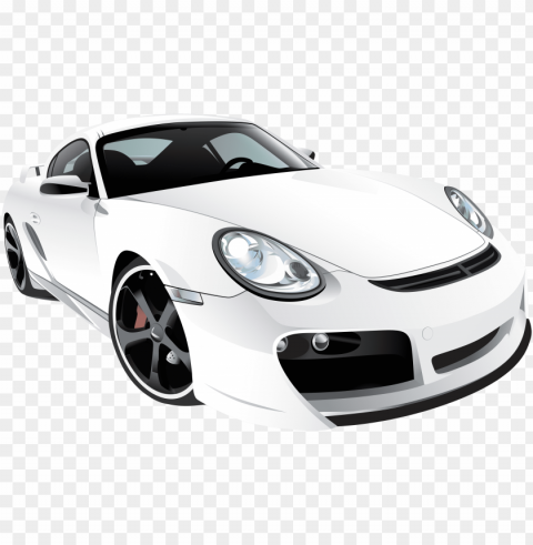 white sport car - super cars no PNG Image Isolated with Clear Background