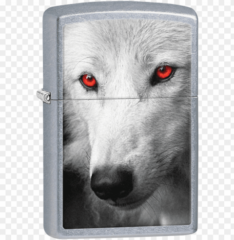 white wolf red eyes Transparent PNG Isolated Element with Clarity