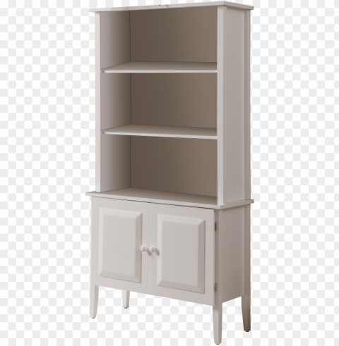 white wood contemporary 5 shelf kids bookcase storage - hutch Isolated Illustration in HighQuality Transparent PNG