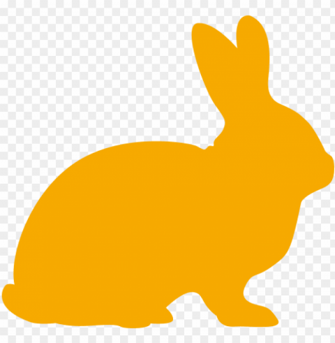 white - yellow rabbit silhouette Transparent Background Isolated PNG Item