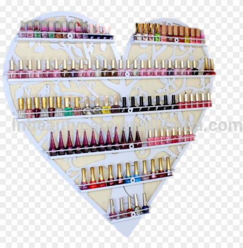 wholesale iron hearted wall nail gels bottle display - nail polish Isolated Item on Transparent PNG Format