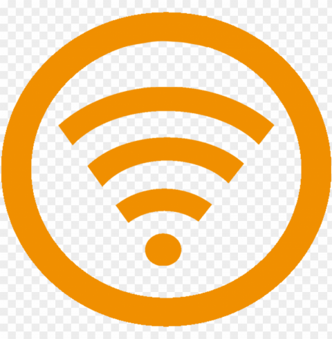 wifi icon yellow- wifi icon orange PNG with transparent overlay