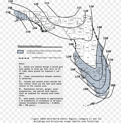 wind-borne debris region map of florida - florida building code PNG transparent design bundle PNG transparent with Clear Background ID 808b18b2