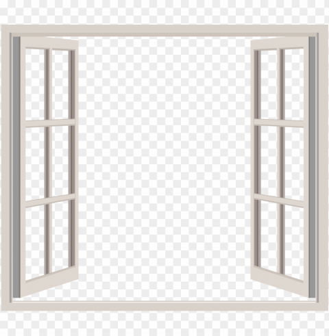window Transparent Background Isolation in PNG Format