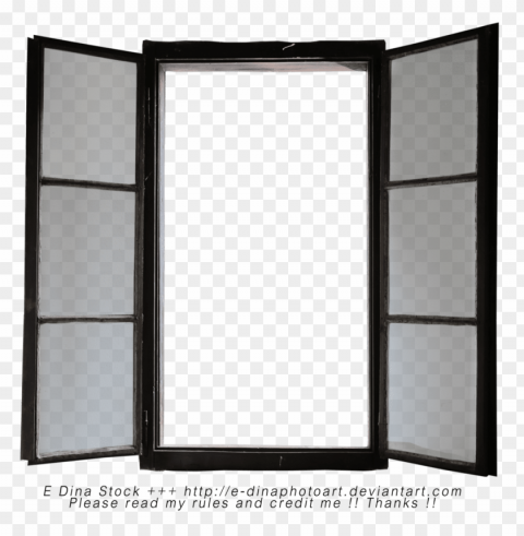 window Transparent Background Isolation in PNG Image