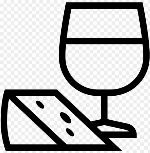 Wine And Cheese Icon Clear Background Isolated PNG Illustration