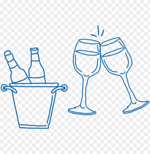 wine glass doodle PNG files with alpha channel