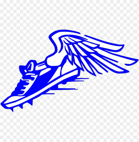 winged foot blue and white clip art - track and field clipart blue Isolated Subject in HighQuality Transparent PNG