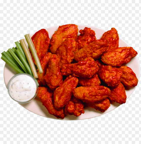 wings - hot wings with ranch PNG Image with Clear Isolation