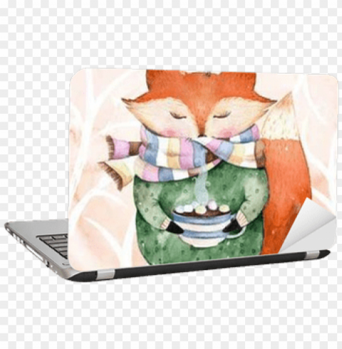 winston porter belby cute fox and bird shower curtain Isolated Design Element on Transparent PNG