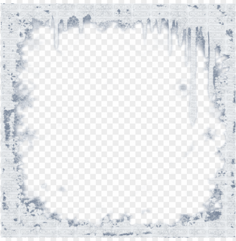 winter flake icicle border - snow photo frame PNG pics with alpha channel