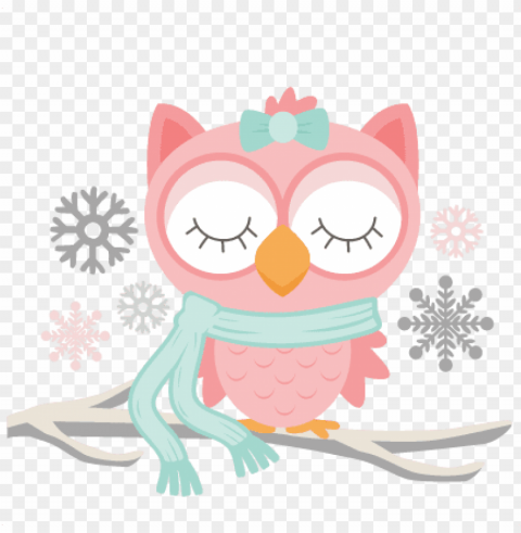 winter owl svg scrapbook cut file cute clipart files - owl winter clipart Isolated Icon on Transparent Background PNG
