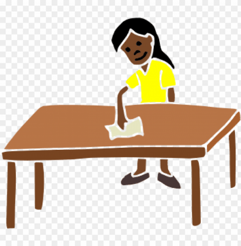 wiping tables PNG with clear overlay
