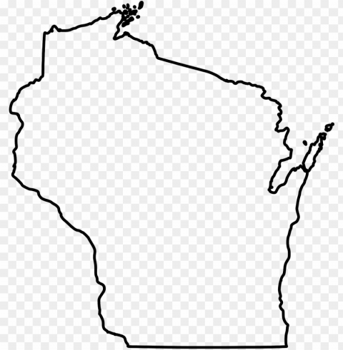 wisconsin state map outline image - outline of wisconsi PNG pictures without background