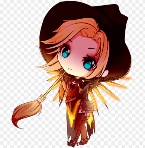 witch by kelsobunny on deviantart - overwatch witch mercy cute PNG with clear overlay