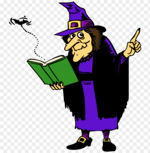 witch reading a book Transparent Background PNG Isolated Graphic