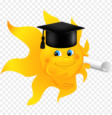 Smiling Sun Graduate with Diploma PNG transparent photos vast variety