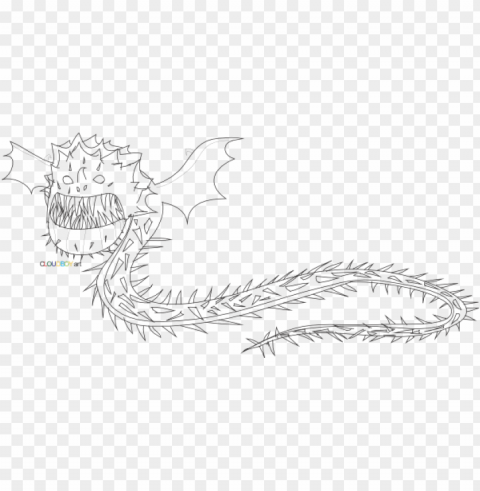 with out color - train your dragon screaming death coloring pages Transparent Background Isolated PNG Design