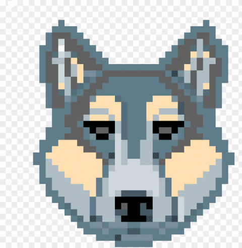 Wolf Face - Fox Head Pixel Art PNG Transparent Design Bundle