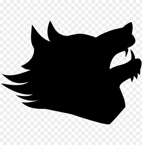 wolf head silhouette - clipart wolf head silhouette Isolated Artwork on Transparent PNG