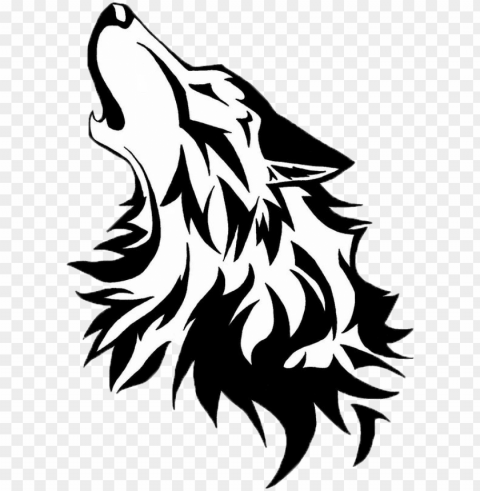 wolf head stencil Transparent Background PNG Isolated Element