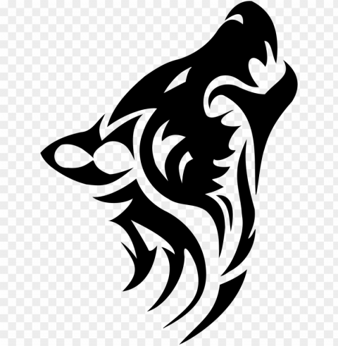 wolf tattoo bold Transparent Background Isolated PNG Illustration