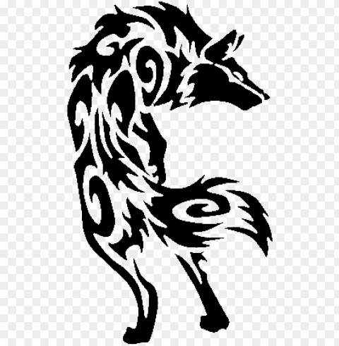 wolf tribal - tribal wolf Isolated Design Element in HighQuality Transparent PNG