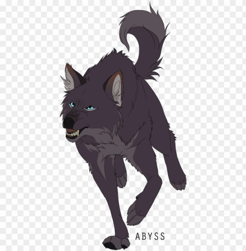 wolves dark gray blue-eyed wolf - draw wolf anime male Isolated Item with Transparent Background PNG