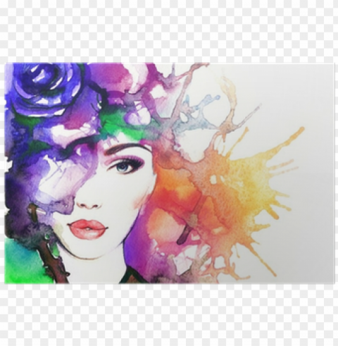 woman portrait - abstract watercolor PNG with Isolated Transparency PNG transparent with Clear Background ID 91538b95