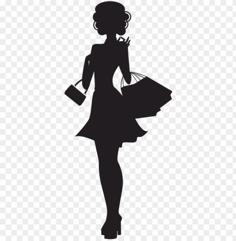 woman shopping silhouette PNG images with high-quality resolution